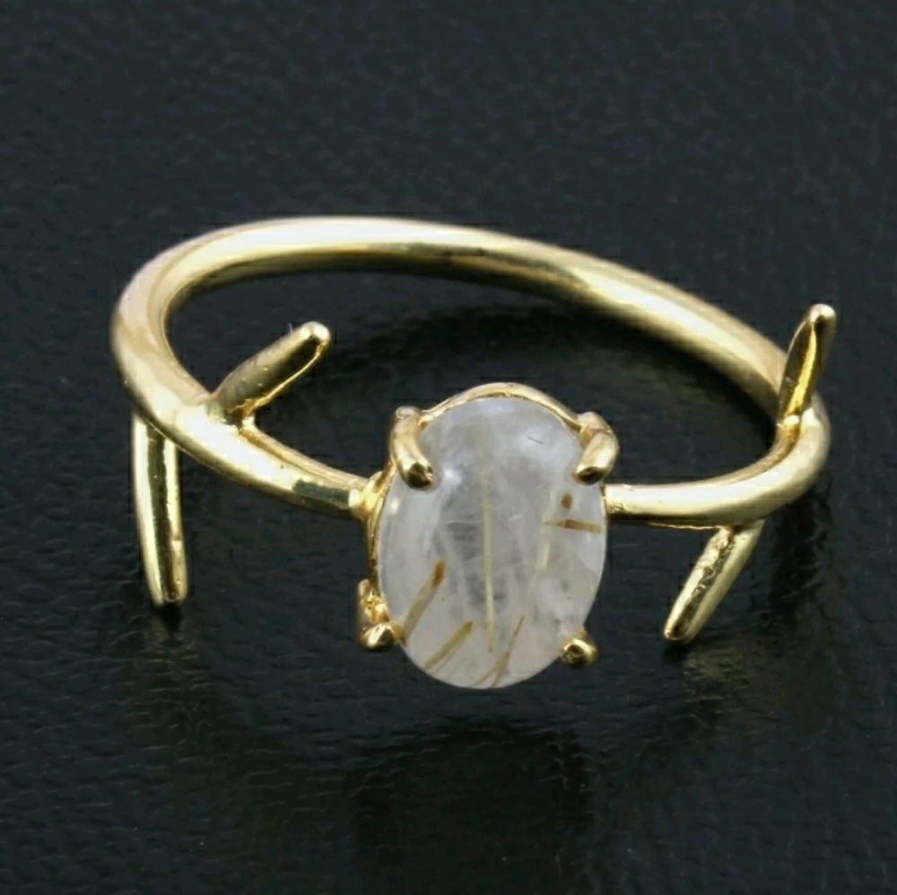 Golden Rutile thorn ring - Picture 4 of 6